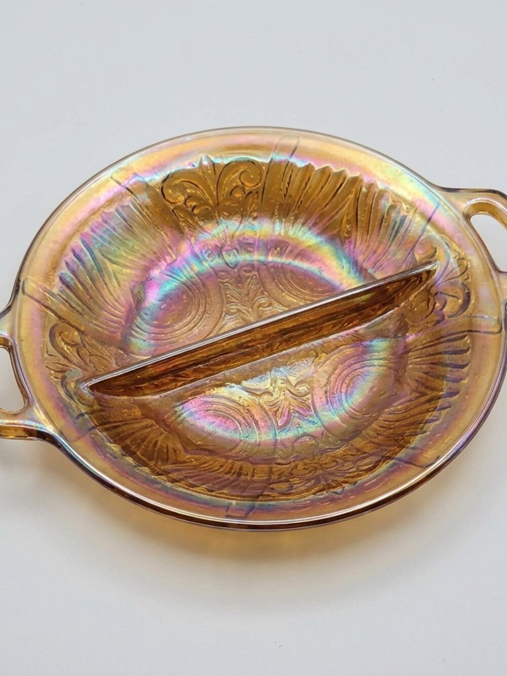 Vintage Marigold Carnival Glass Bowl – Early 1900s